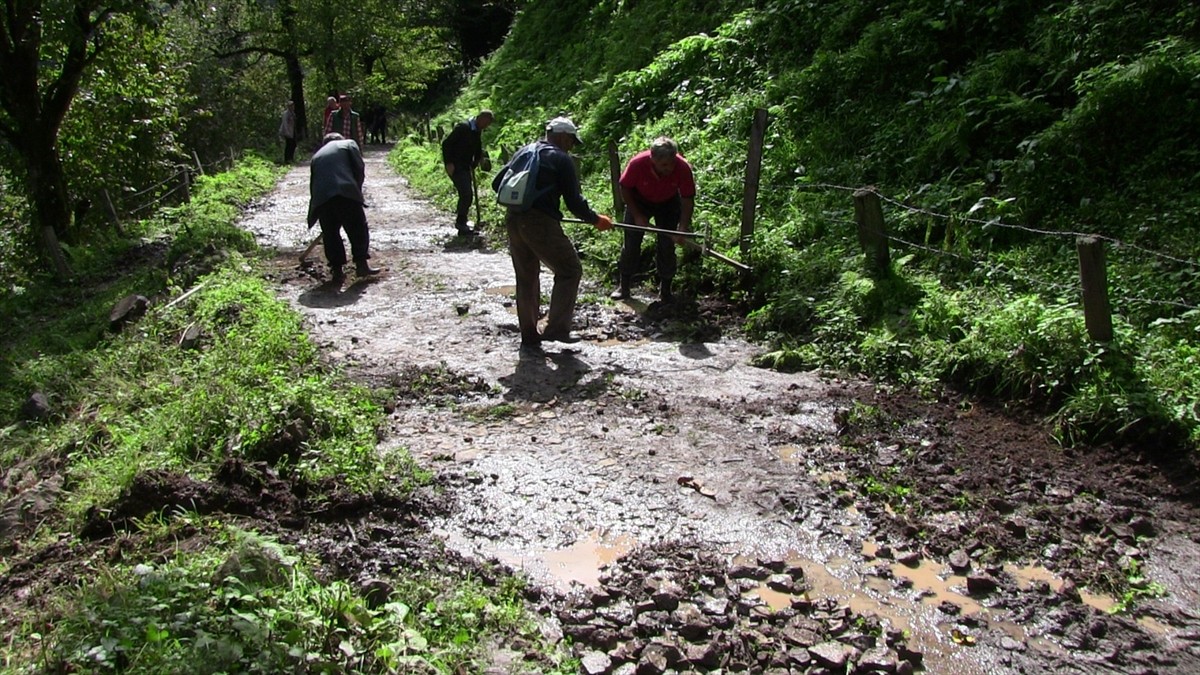 Artvin'de Köylüler İmece Usulü ile Yollarını Yeniden Yapılandırdı