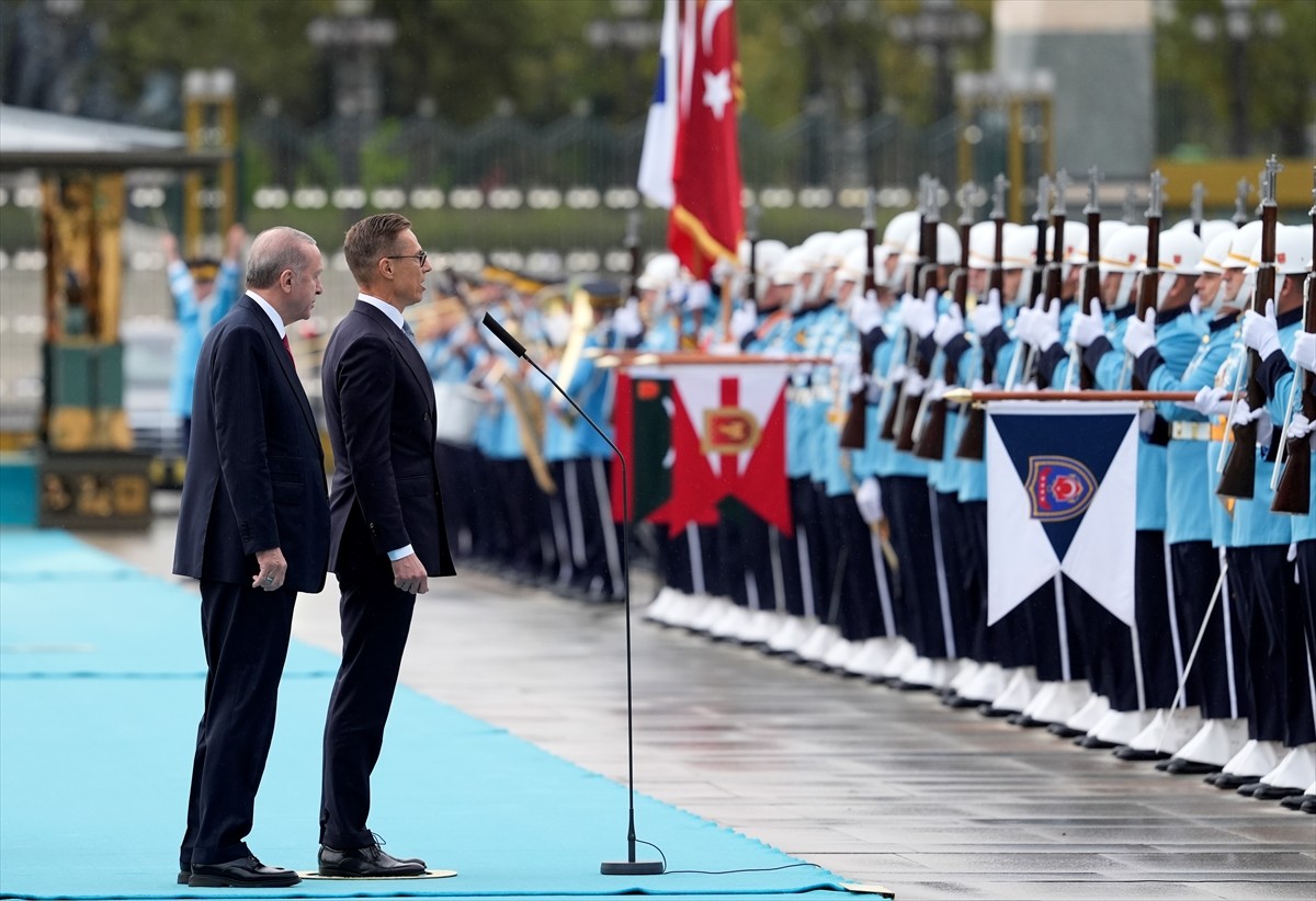 Cumhurbaşkanı Erdoğan, Finlandiya Cumhurbaşkanı Stubb'u Törende Ağırladı