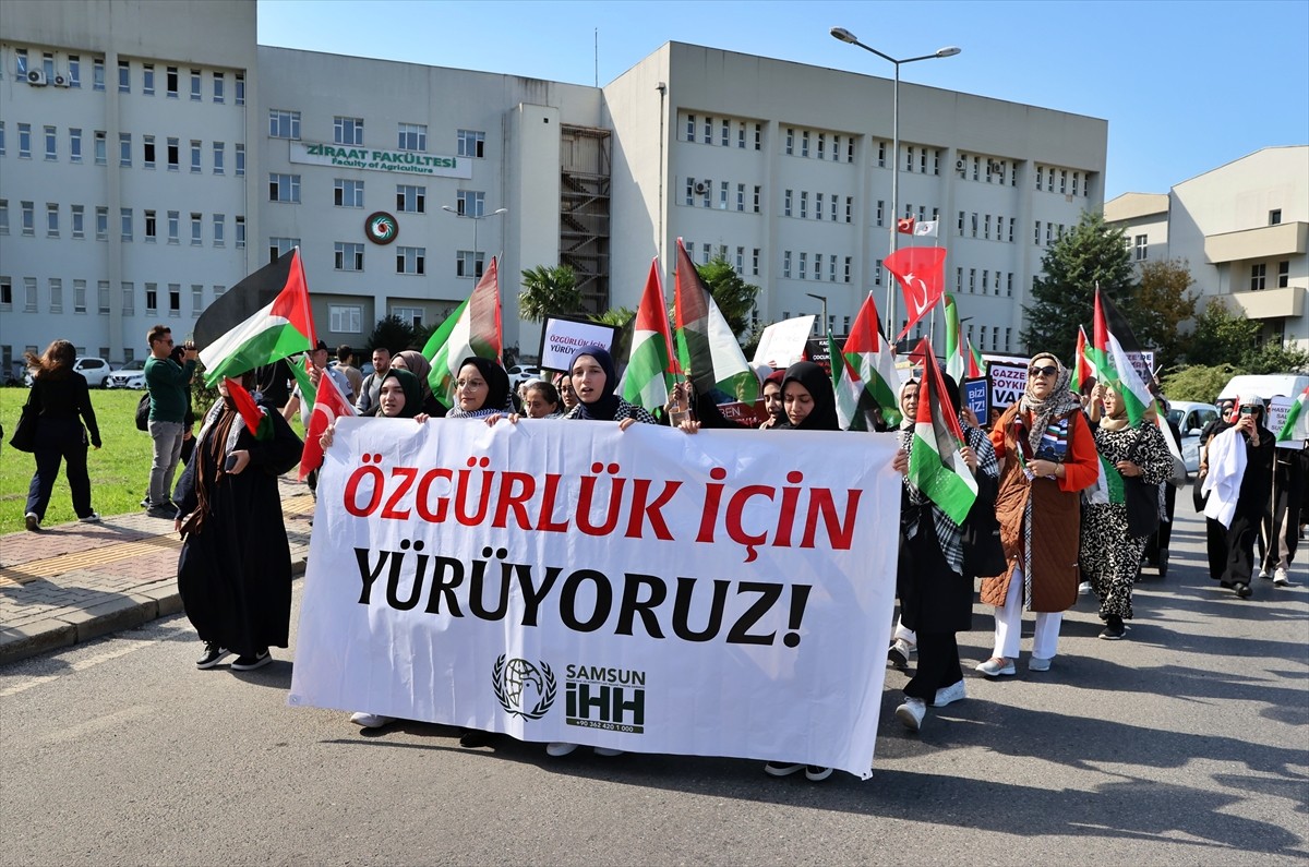 Ondokuz Mayıs Üniversitesi'nden Filistin'e Destek Yürüyüşü