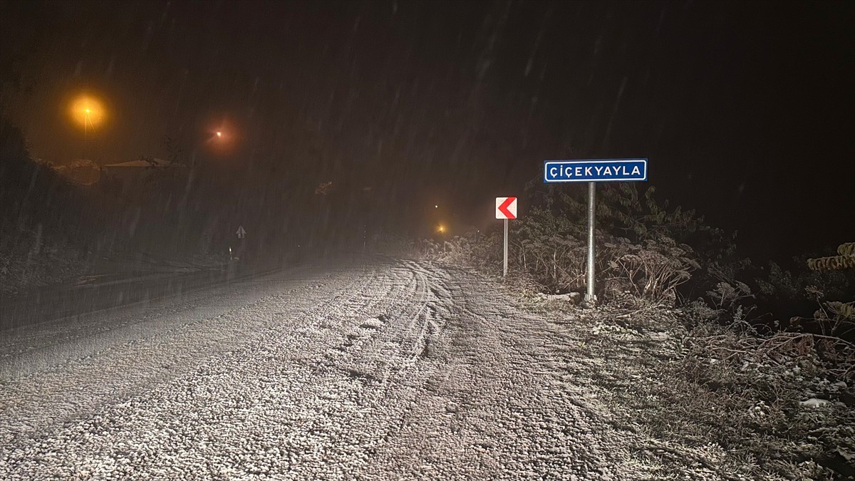 Kastamonu'nun Yüksek Kesimlerinde Kar Yağışı Başladı