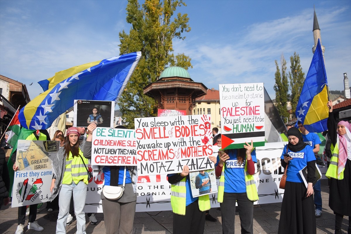 Saraybosna'da Gazze'ye Destek Gösterisi Düzenlendi