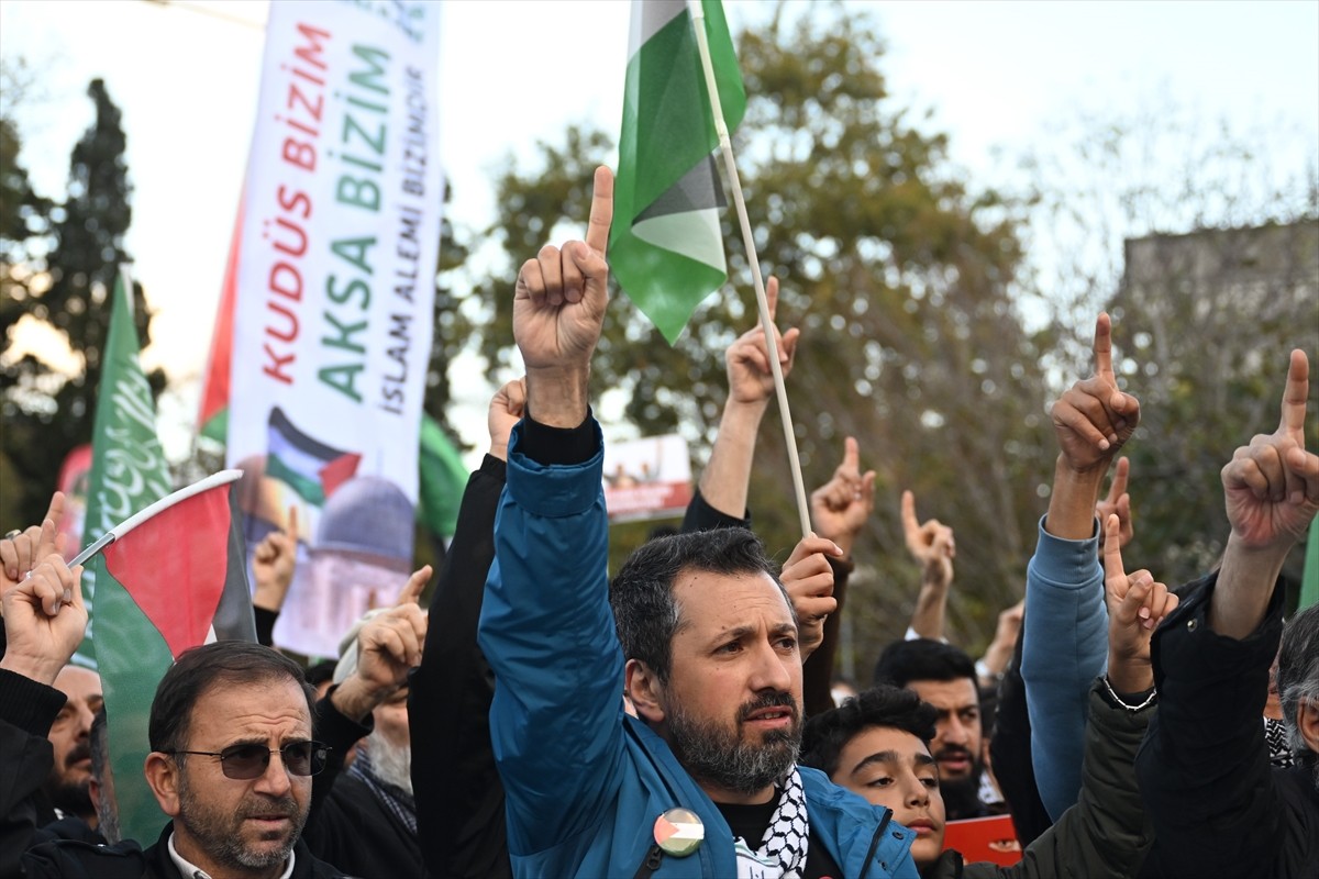 İstanbul'da Gazze için Protesto