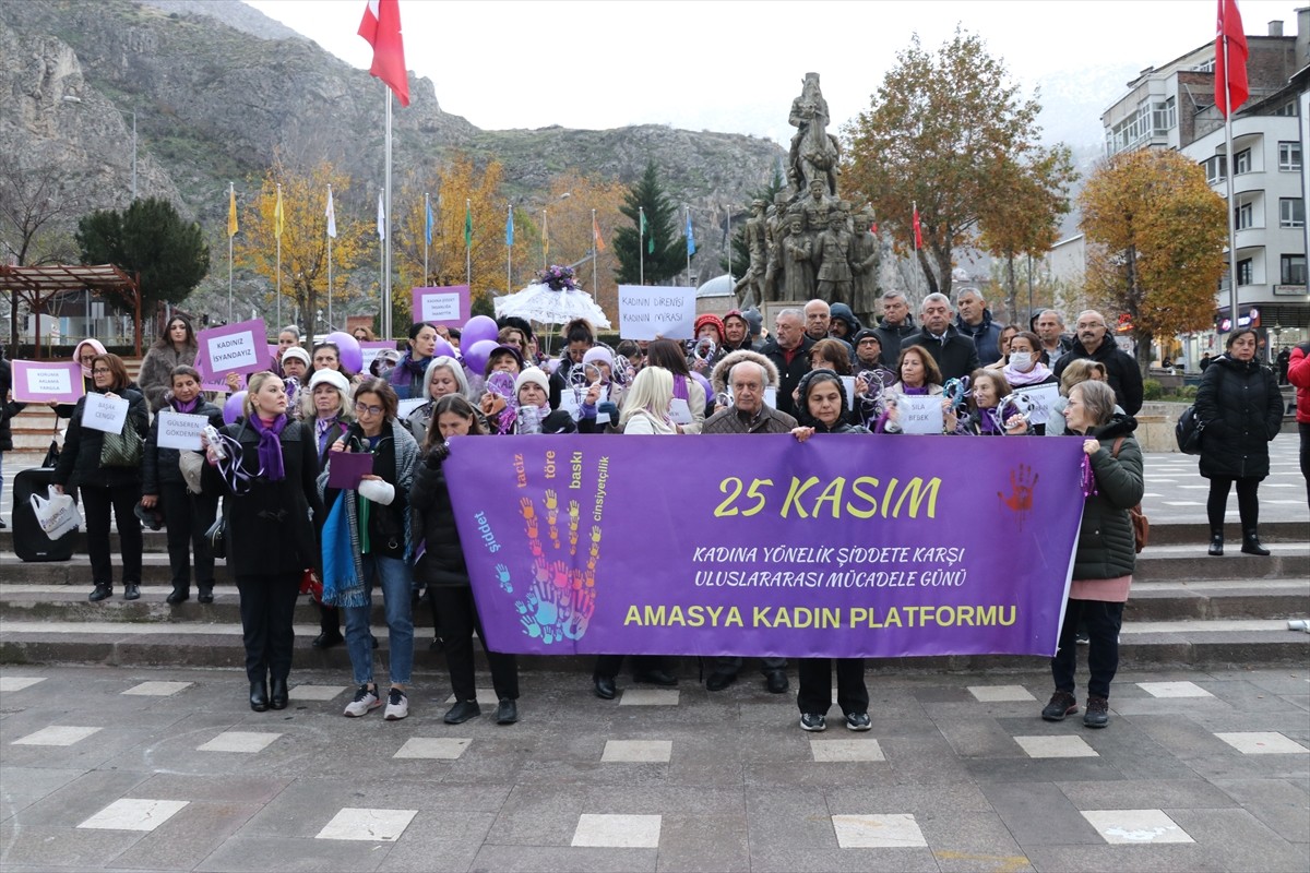 Amasya'da Kadına Yönelik Şiddet Protestosu