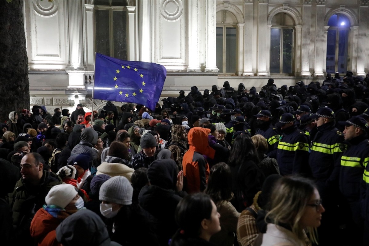 Gürcistan'da AB'ye Katılım Müzakereleri Protesto Edildi