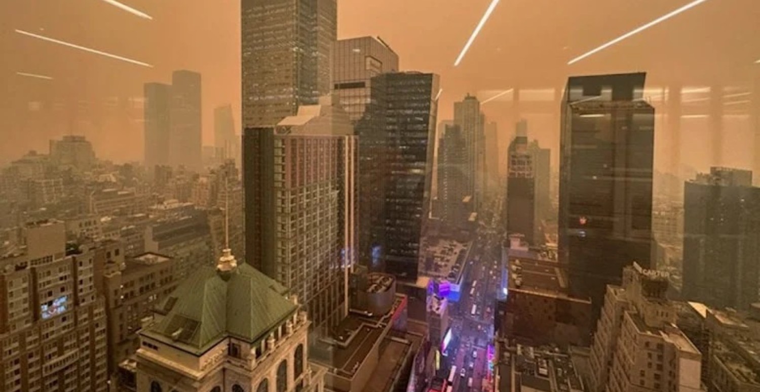 ABD'de 'Kırmızı Alarm'! Kanada'daki orman yangınları New York'u hayalet şehre dönüştürdü!