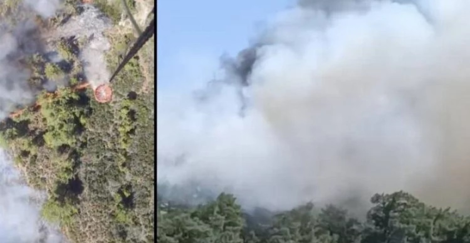 Marmaris Datça yolundaki iki ayrı ormanlık alanda yangın!