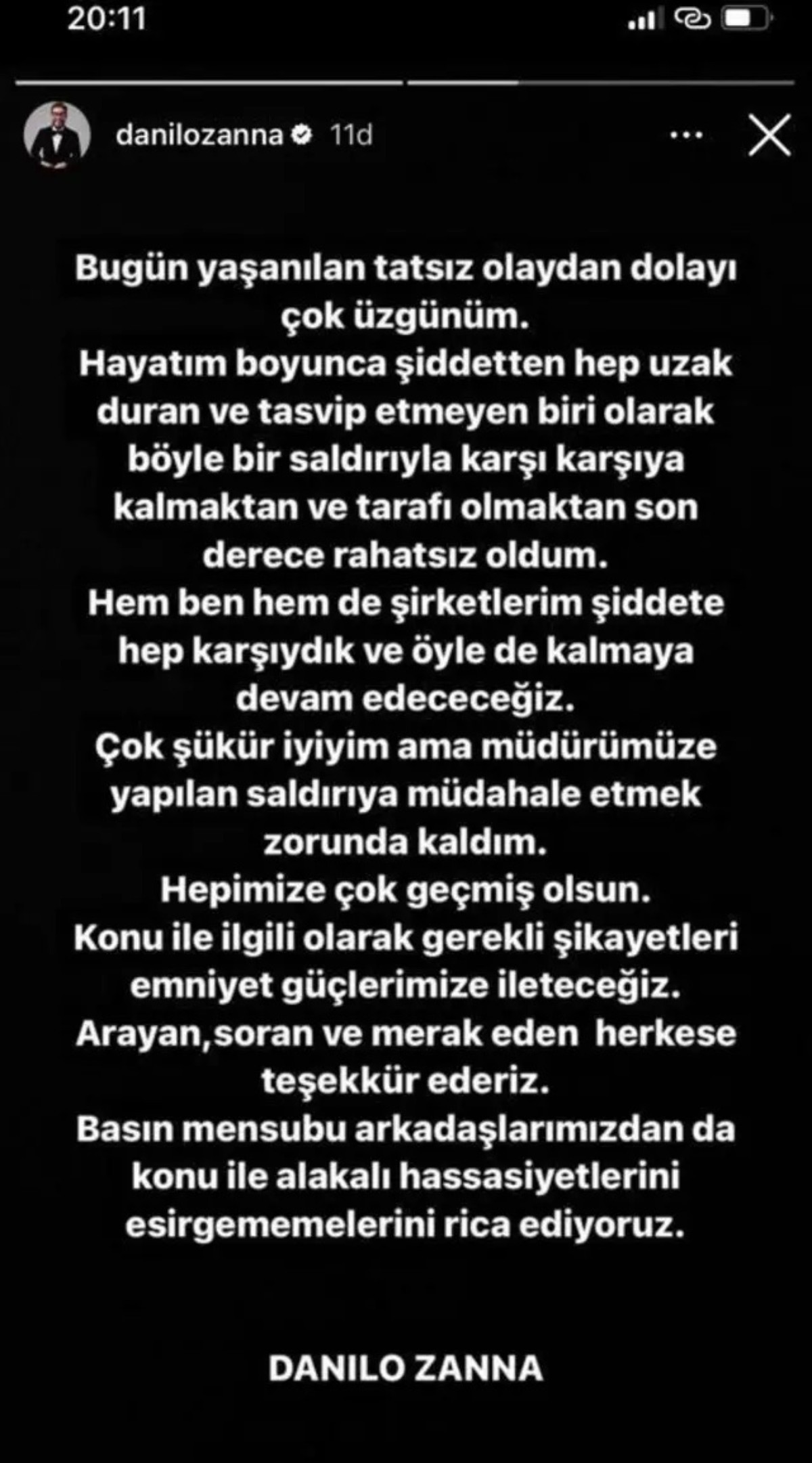 Danilo Zanna'ya yönelik çirkin saldırı