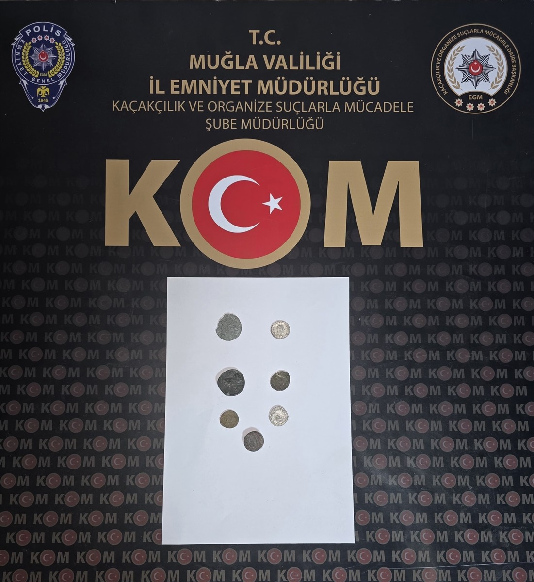 Muğla'nın Dalaman ilçesinde düzenlenen tarihi eser kaçakçılığı operasyonunda gözaltına alınan 7...